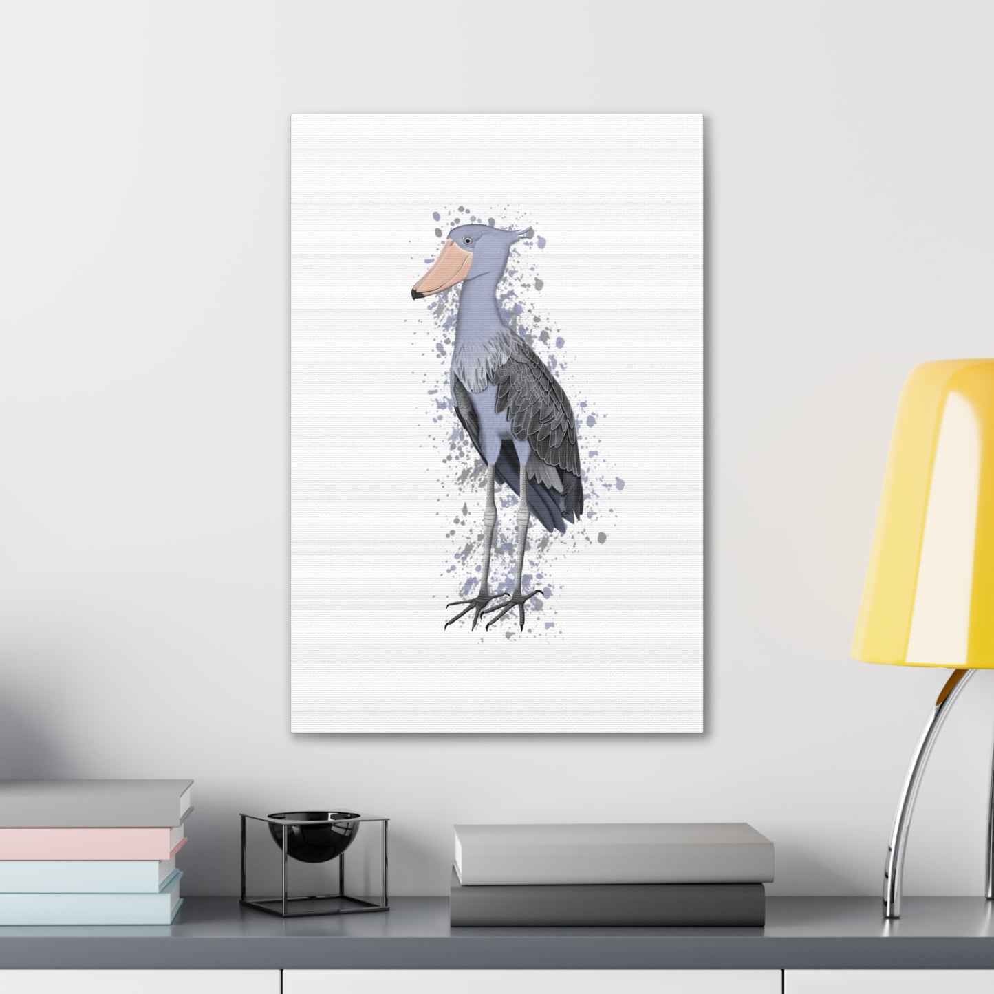 Shoebill Bird Canvas Gallery Wrap White - jz.birds