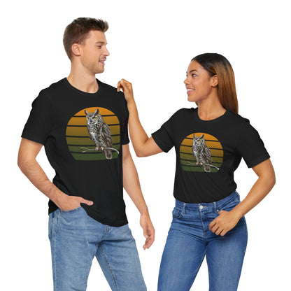 Great Horned Owl T-Shirt | Bird Lover & Birder Retail Fit Apparel | Unisex Wildlife Raptor Tee
