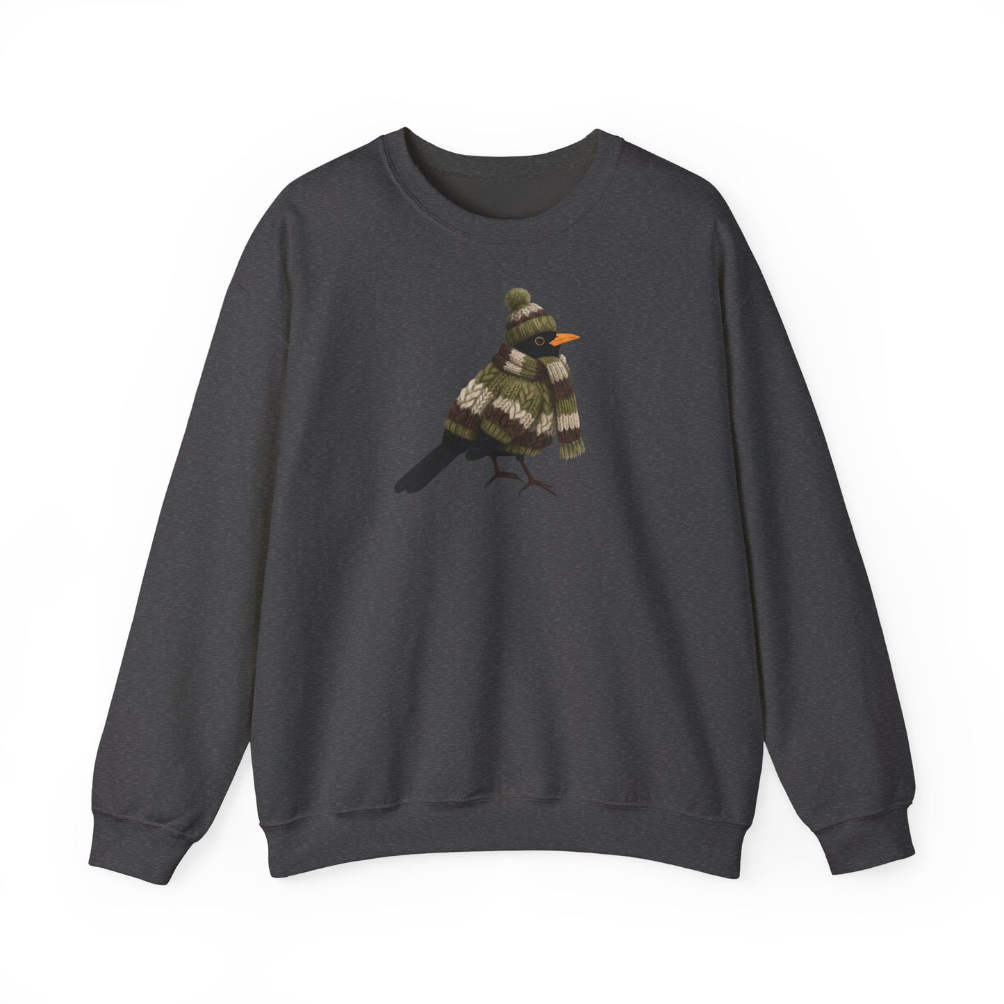 Amsel in Strick Weihnachts-Sweatshirt | Unisex Vogel Sweater für Vogelfreunde & Vogelbeobachter
