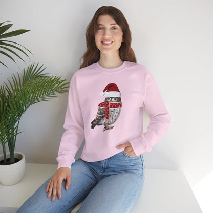 Owl with Christmas Hat Bird Birdwatcher Sweatshirt