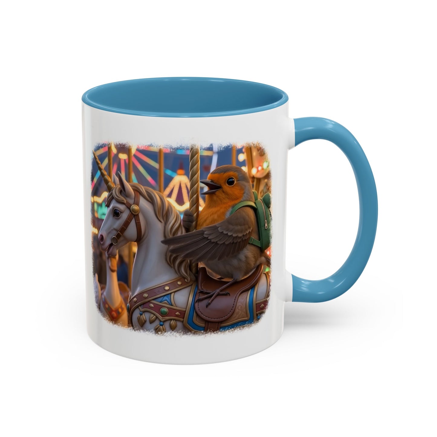 Robin Rosi Unicorn Carousel Premium Mug for Bird Lovers
