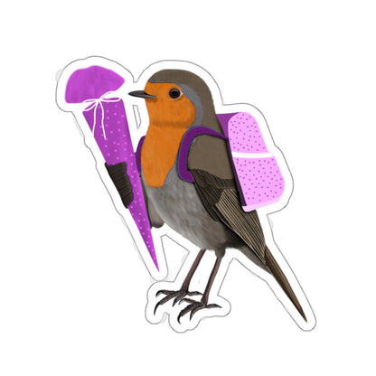 first day at school funny bird sticker