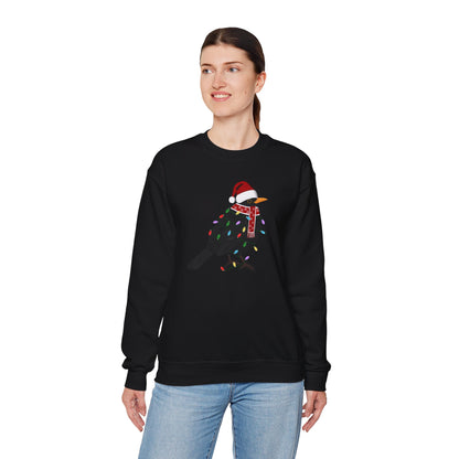 Blackbird with Fairy Lights Santa Claus Christmas Bird Sweatshirt