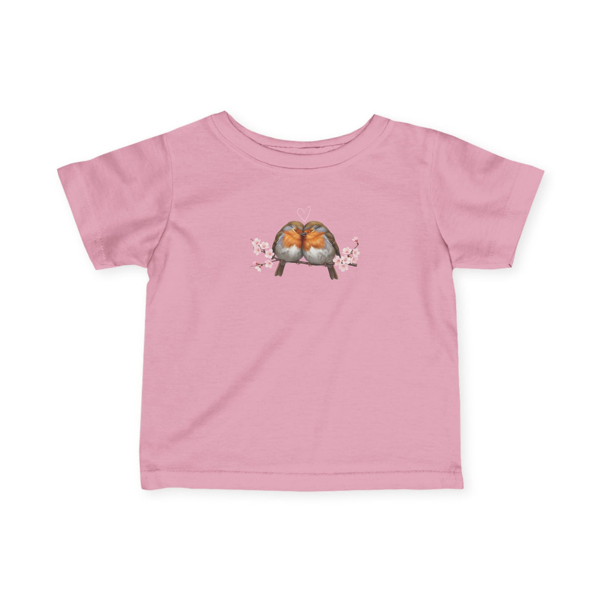 Robins on a Branch Cute Bird Baby & Toddler Fine Jersey T-Shirt