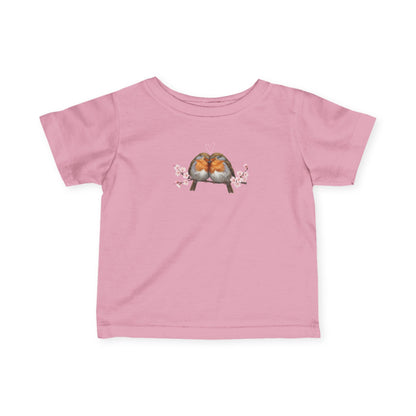 Robins on a Branch Cute Bird Baby & Toddler Fine Jersey T-Shirt