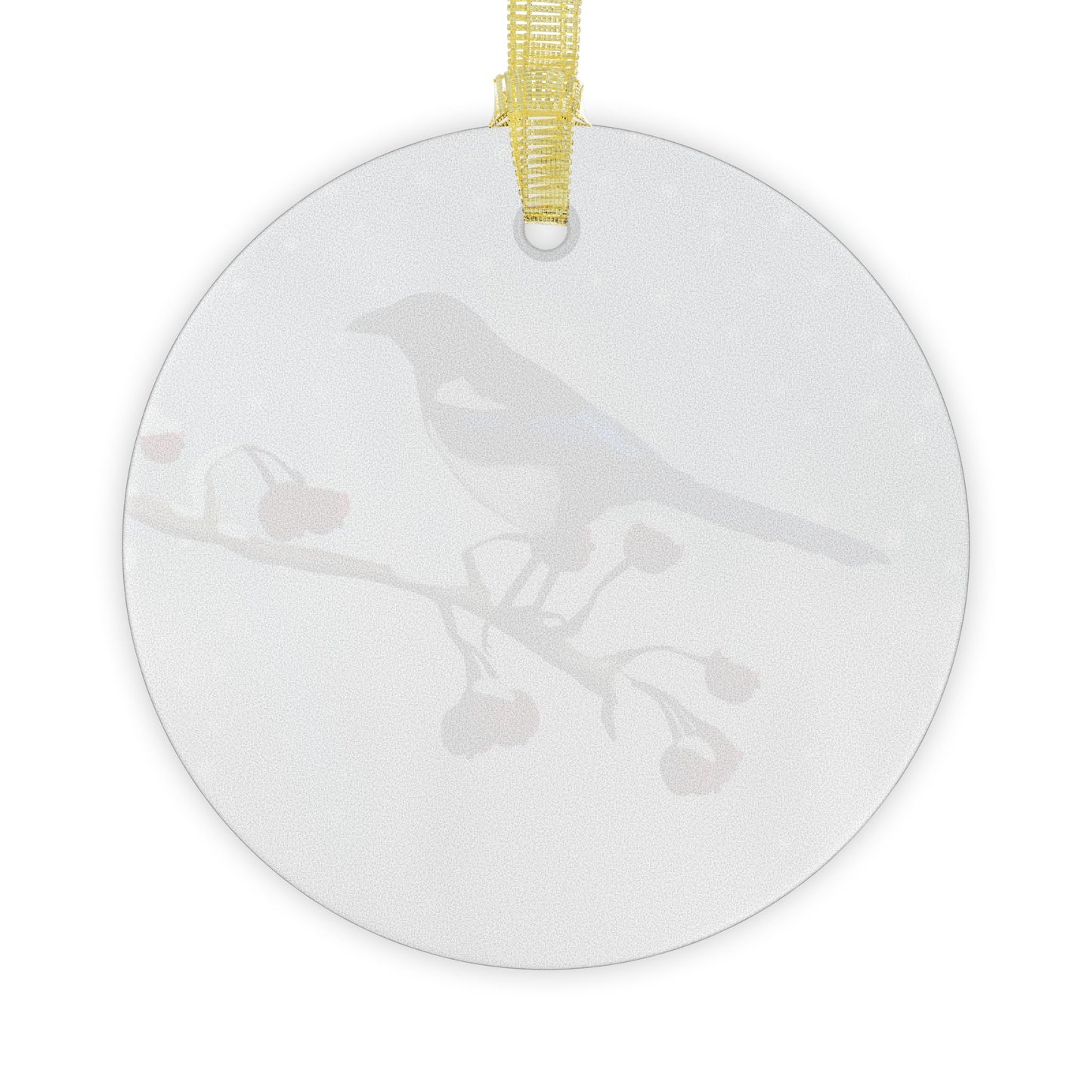 Magpie Snow Bird Christmas Glass Ornament White