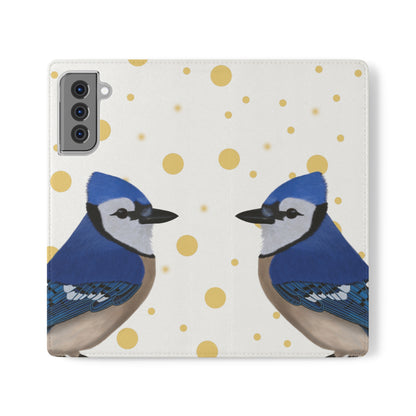 Blue Jay Bird Art Phone Flip Case