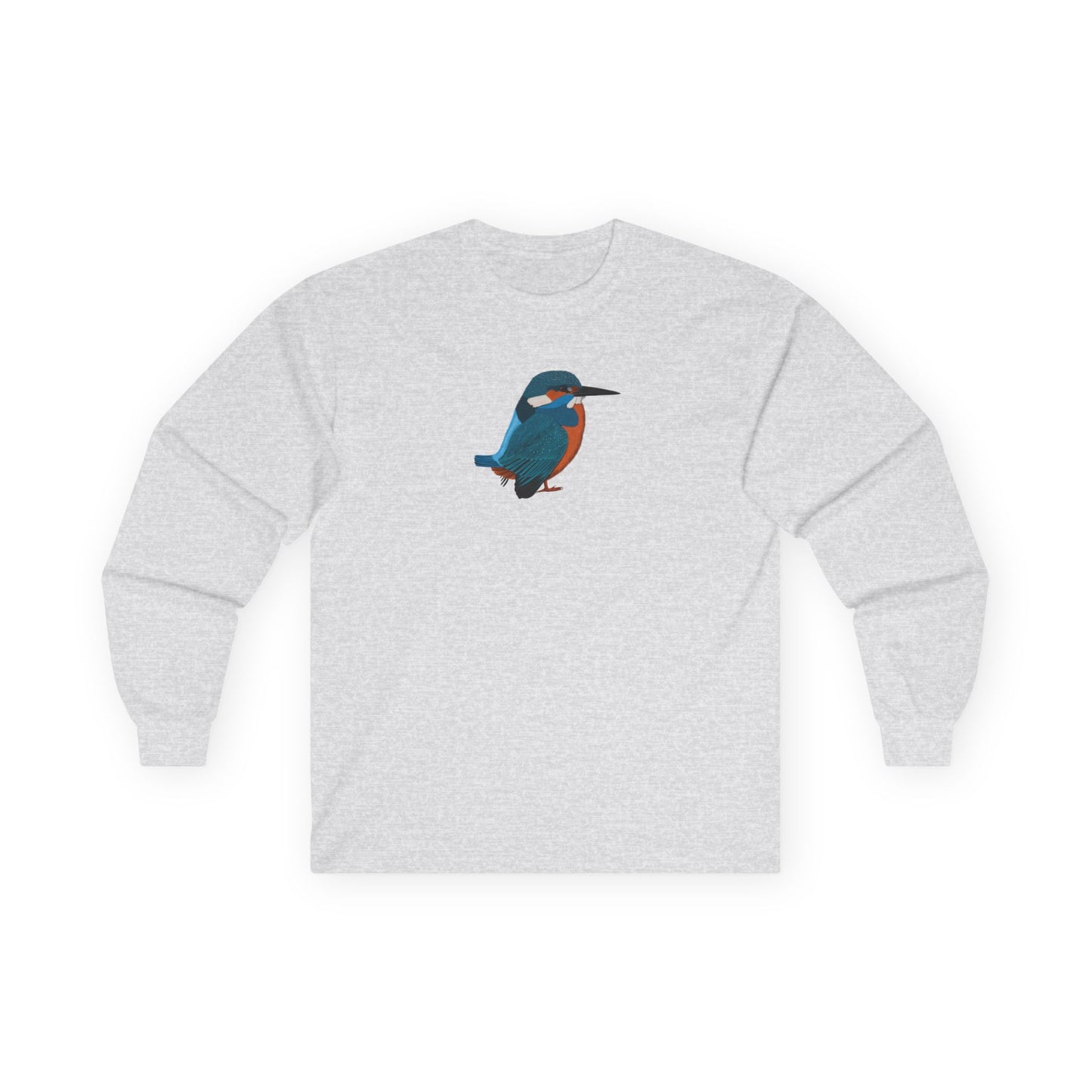 Kingfisher Birding & Birdwatching Bird Cotton Long Sleeve T-Shirt