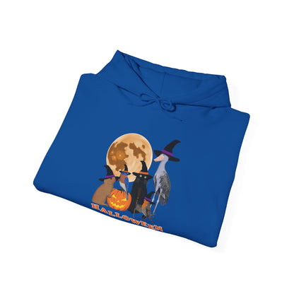 Bluebird Robin Shoebill with Cat and Bunny Halloween Bird Hoodie