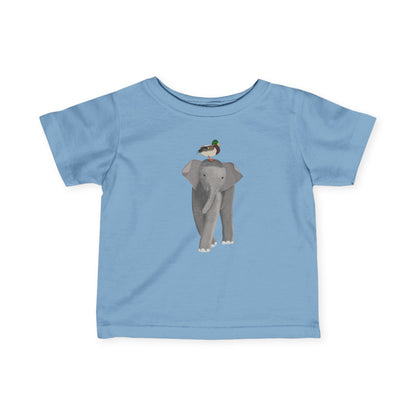 Elephant with Mallard Bird Baby & Toddler T-Shirt