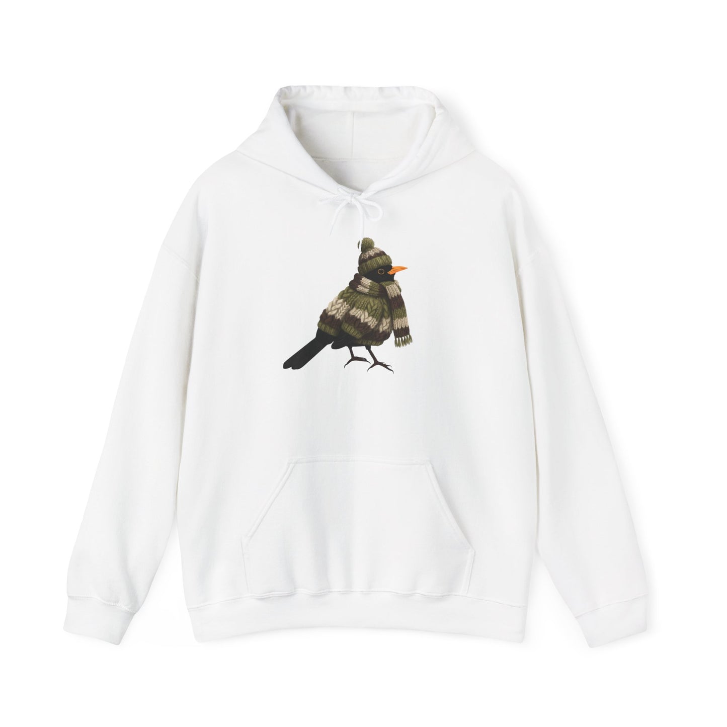 Amsel mit Strickpullover Hoodie - Vogel Kapuzenpullover für Vogelbeobachter & Naturliebhaber mit Vogelmotiv