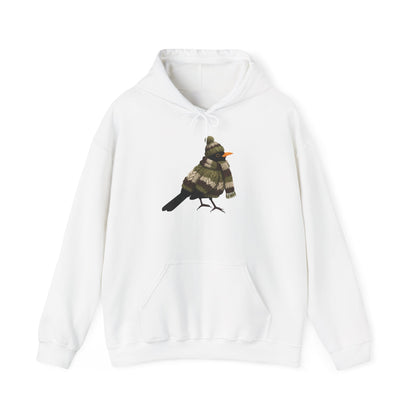 Amsel mit Strickpullover Hoodie - Vogel Kapuzenpullover für Vogelbeobachter & Naturliebhaber mit Vogelmotiv