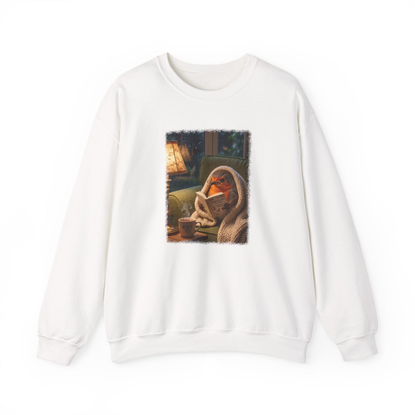 Robin Rosi Reading a Book Premium Sweatshirt for Bird Lovers