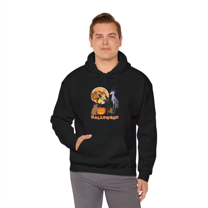 Toucan Robin Shoebill with Cat and Bunny Halloween Bird Hoodie