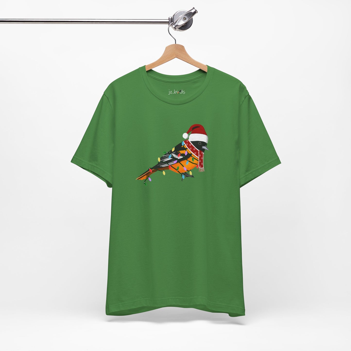 Baltimore Oriole with Fairy Lights Christmas Bird T-Shirt