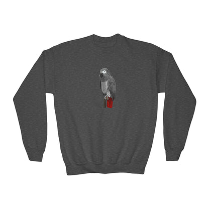 Grey Parrot Bird Birdwatching Youth Crewneck Sweatshirt