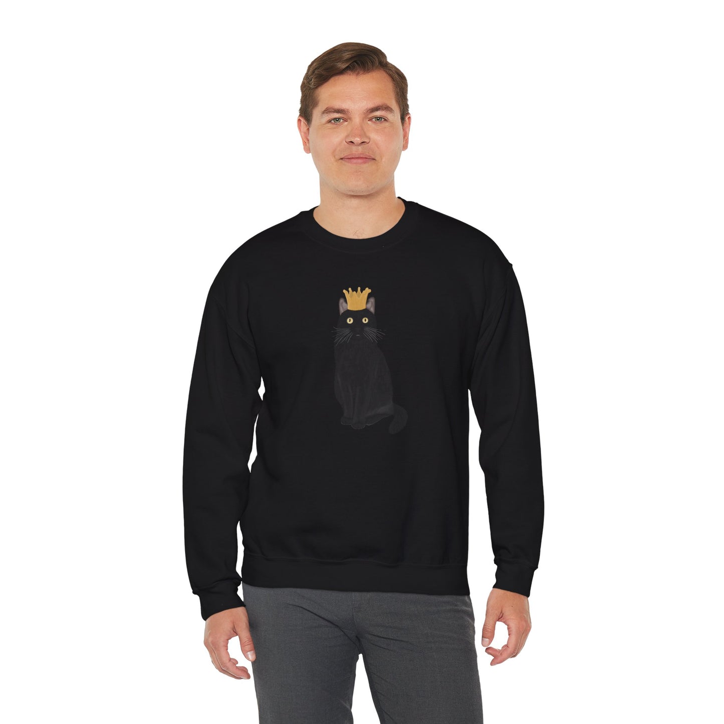 Black Cat with Crown Cat Lover Sweatshirt