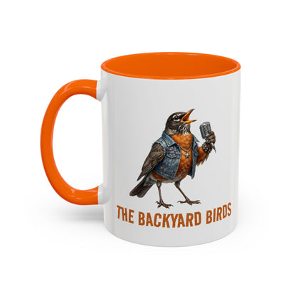 Rowdy Robin Coffee Mug – Funny American Robin Bird Gift – Lead Singer & Vocalist Cup – Music Lover & Birdwatcher Present
