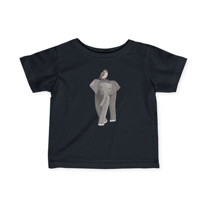 Elephant with Little Owl Bird Baby & Toddler T-Shirt