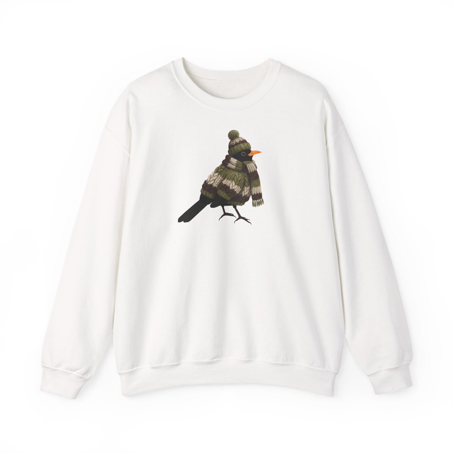 Amsel in Strick Weihnachts-Sweatshirt | Unisex Vogel Sweater für Vogelfreunde & Vogelbeobachter