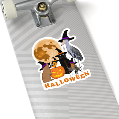 Oriole Robin Shoebill with Cat and Bunny Halloween Bird Sticker