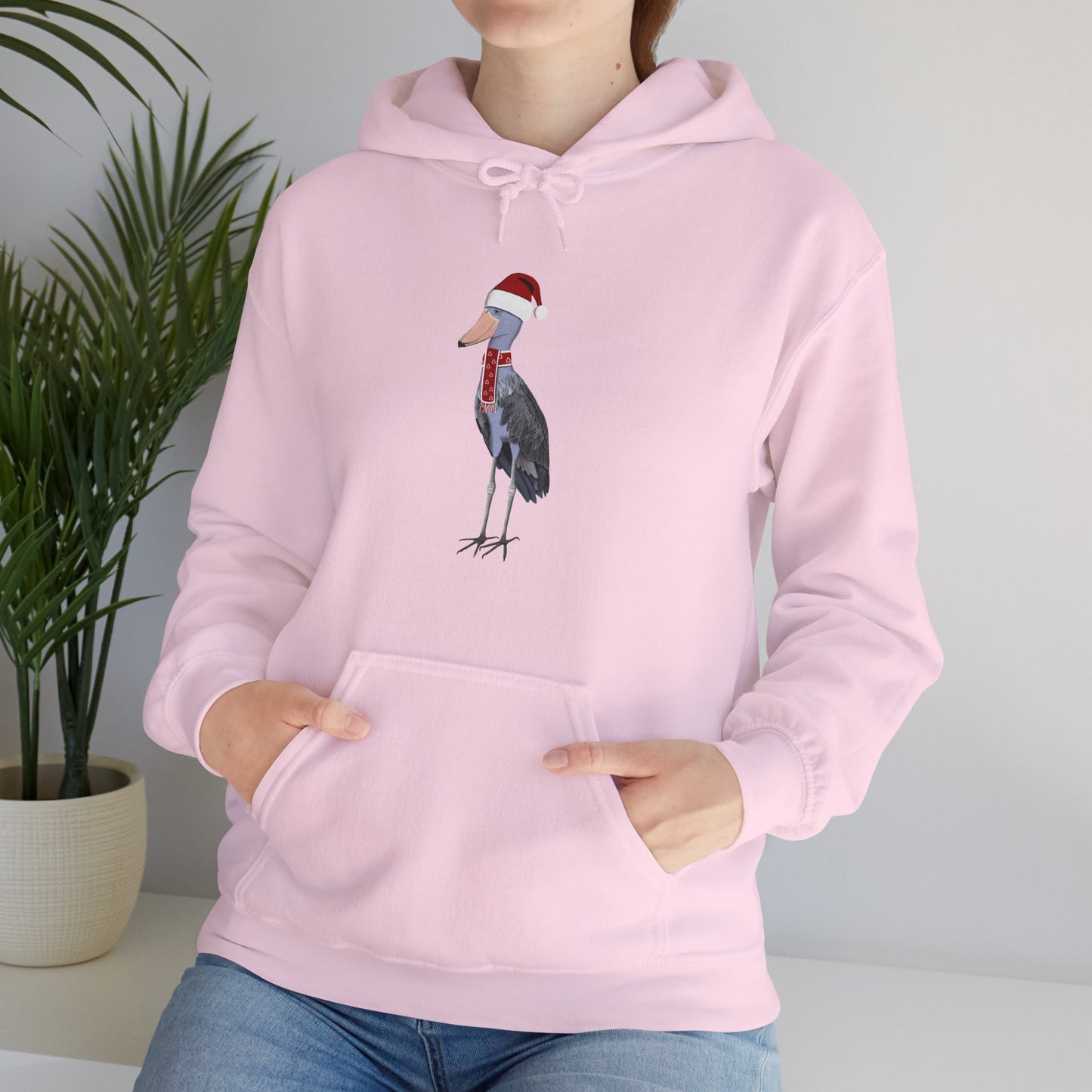 Shoebill Christmas Bird with Santa Hat Birdwatcher Birdlover Hoodie