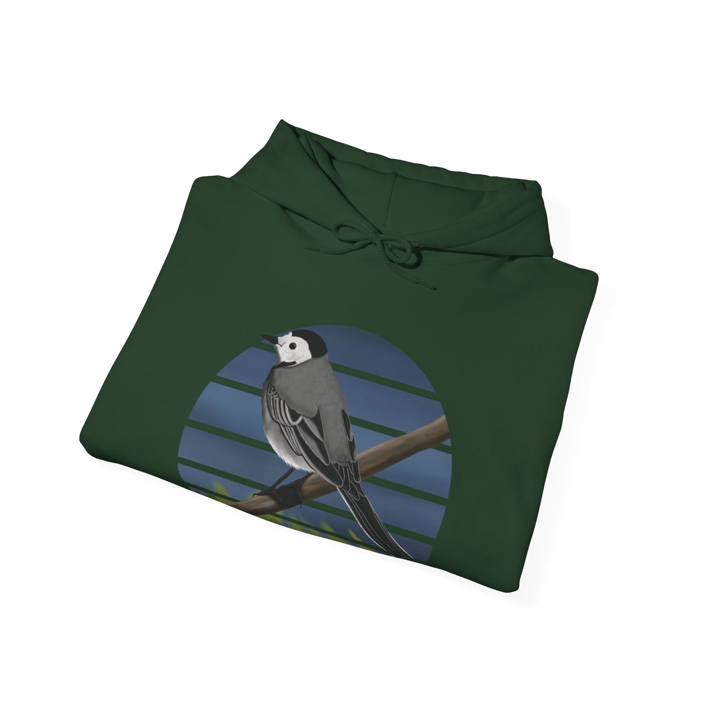 White Wagtail Bird Hoodie