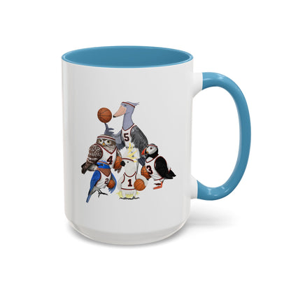 Funny Basketball Ceramic Bird Coffee Mug – Custom Gift for Bird Watchers