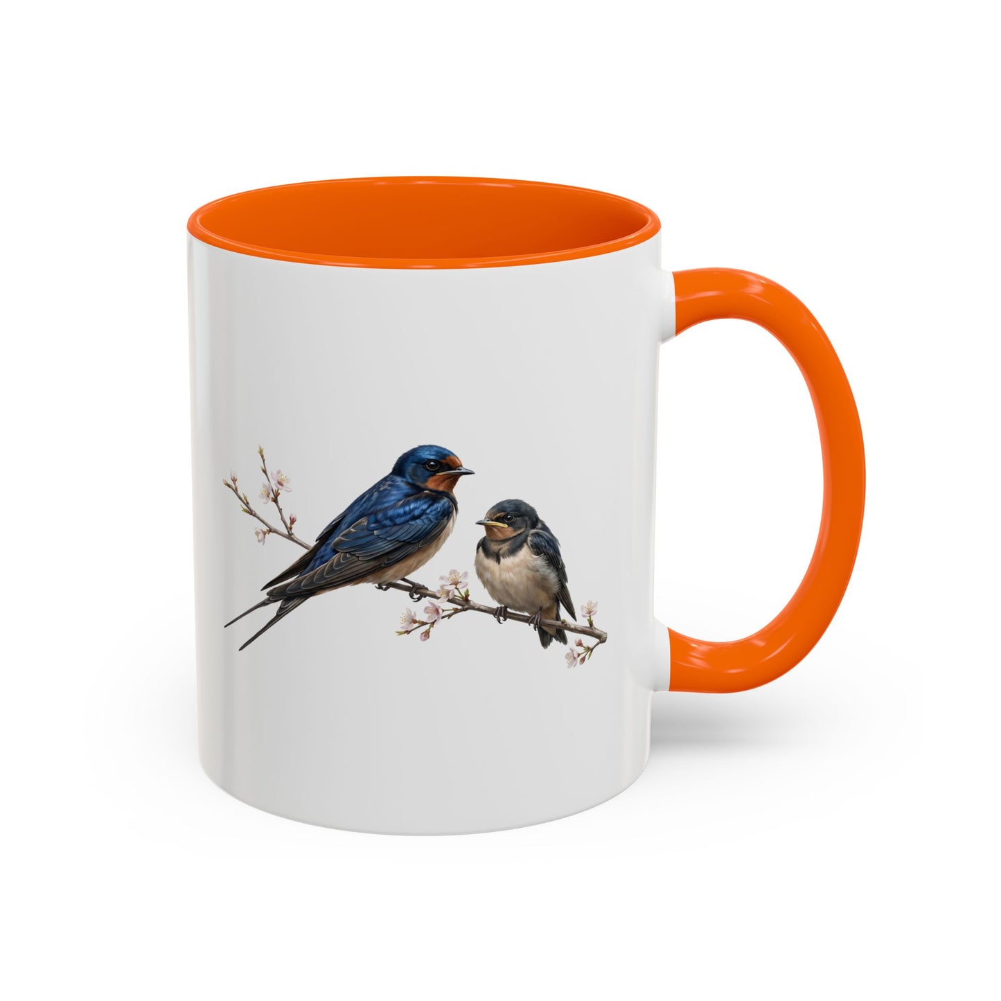 Barn Swallow & Fledgling Two-Tone Mug | Spring Bird Lover Gift