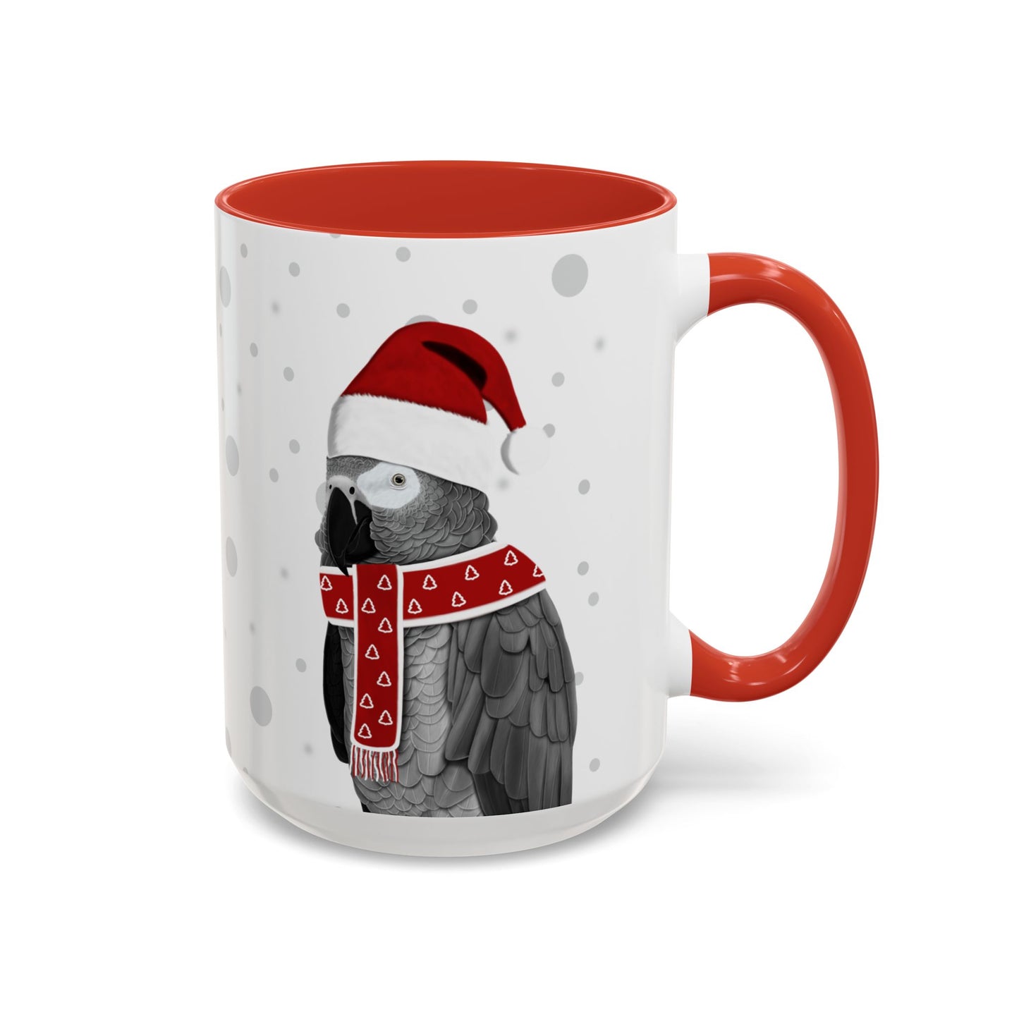 Grey Parrot Christmas Bird Coffee Mug