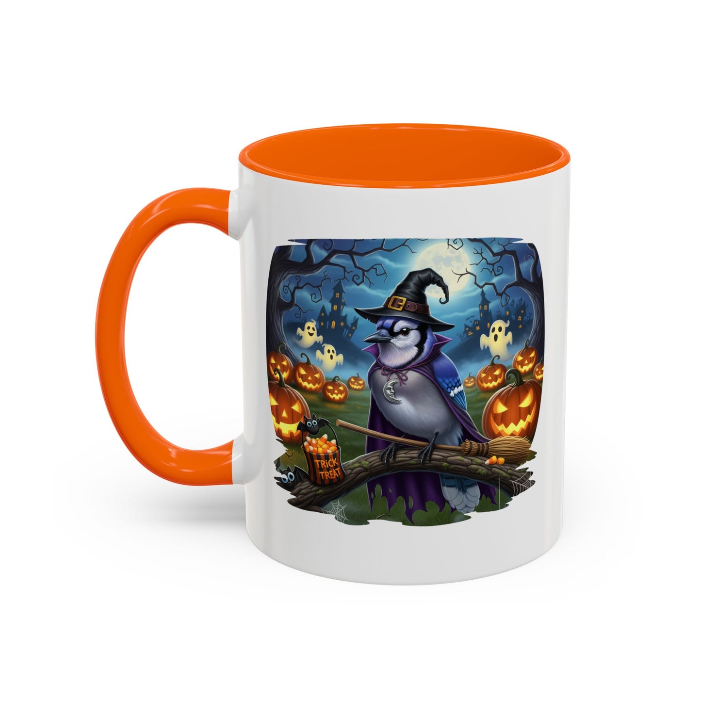 Blue Jay Halloween Bird Mug - Spooky Bird Lover Gift