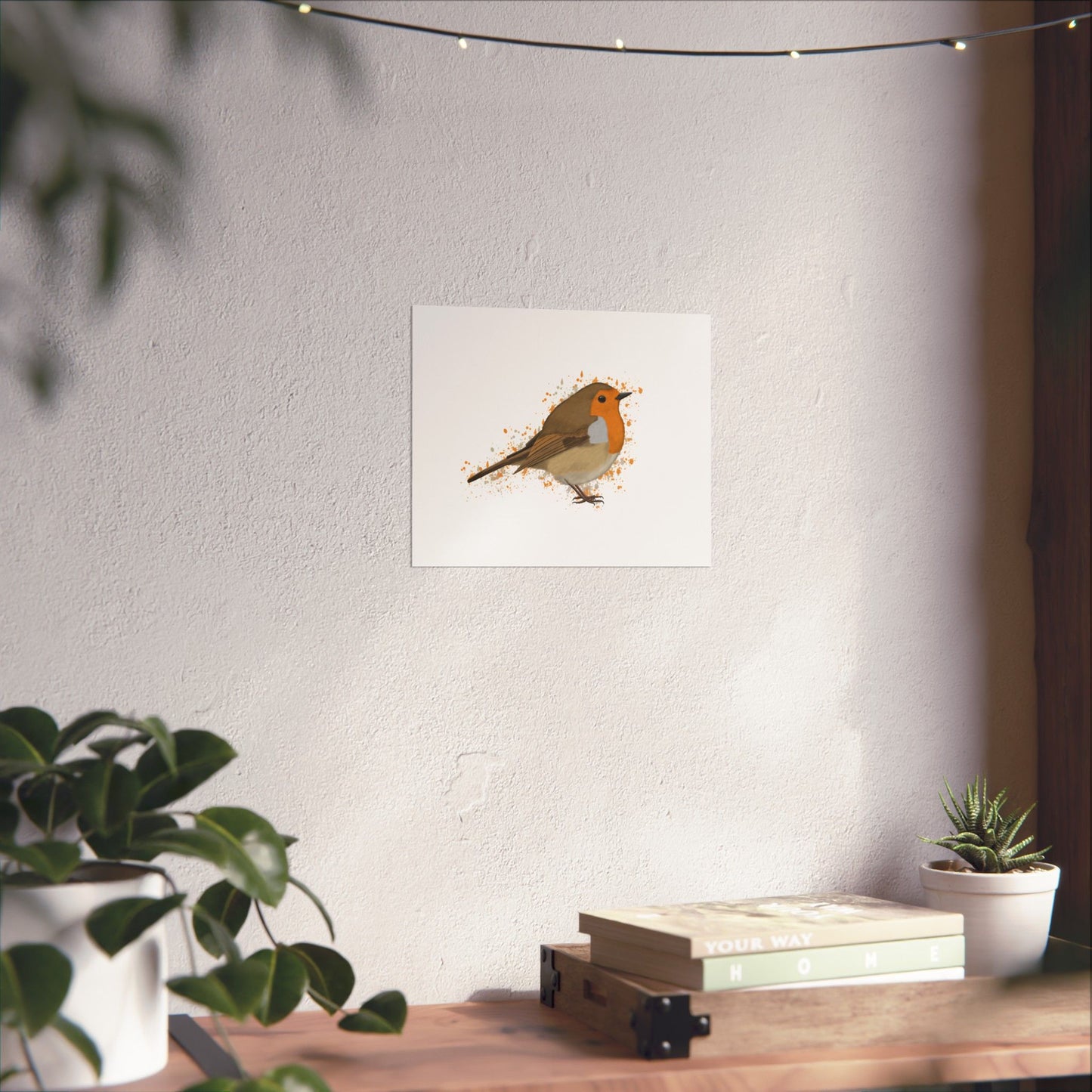 European Robin Bird Artwork Matte Poster