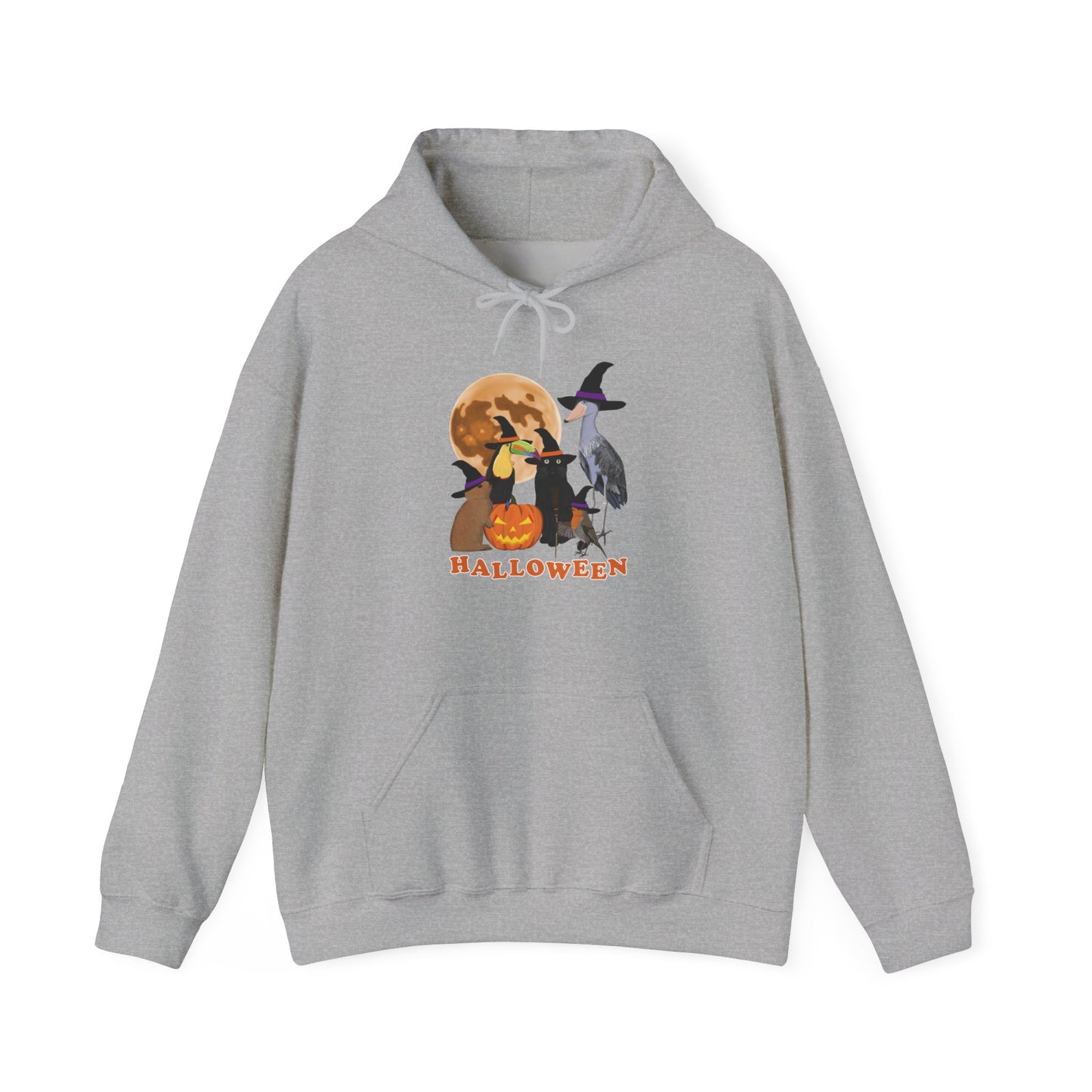 Toucan Robin Shoebill with Cat and Bunny Halloween Bird Hoodie