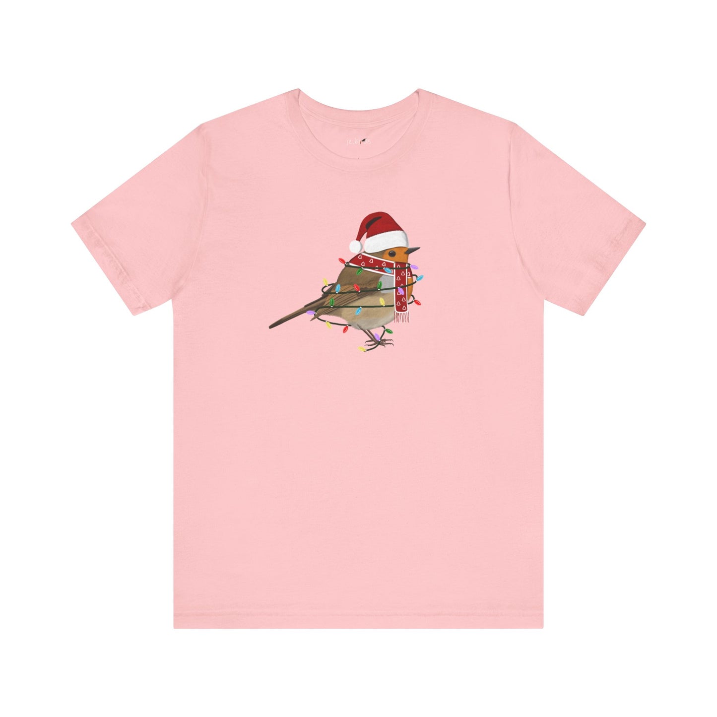 European Robin with Fairy Lights Christmas Bird T-Shirt