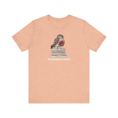 Cute Owl on Books Teacher Shirt – Teaching is a Hoot – Back to School Apple Aesthetic