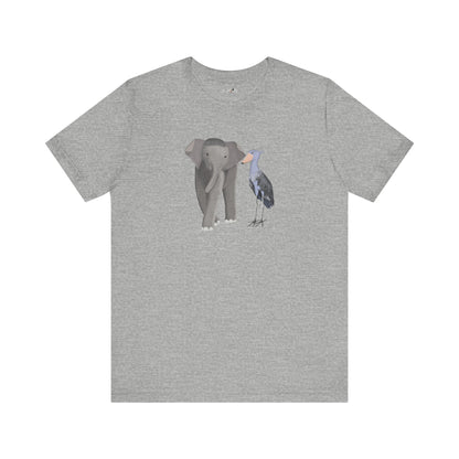 Elephant with Shoebill Bird Birding & Birdwatching T-Shirt