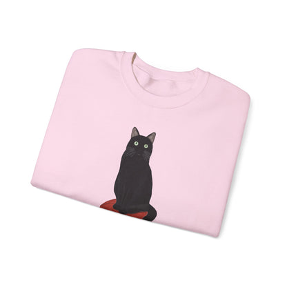 Black Cat with Football Cat Lover Sweatshirt