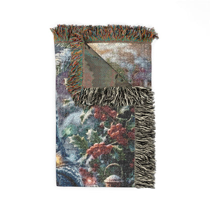 Blue Jay Woven Blanket – Tangled Lights Christmas Throw