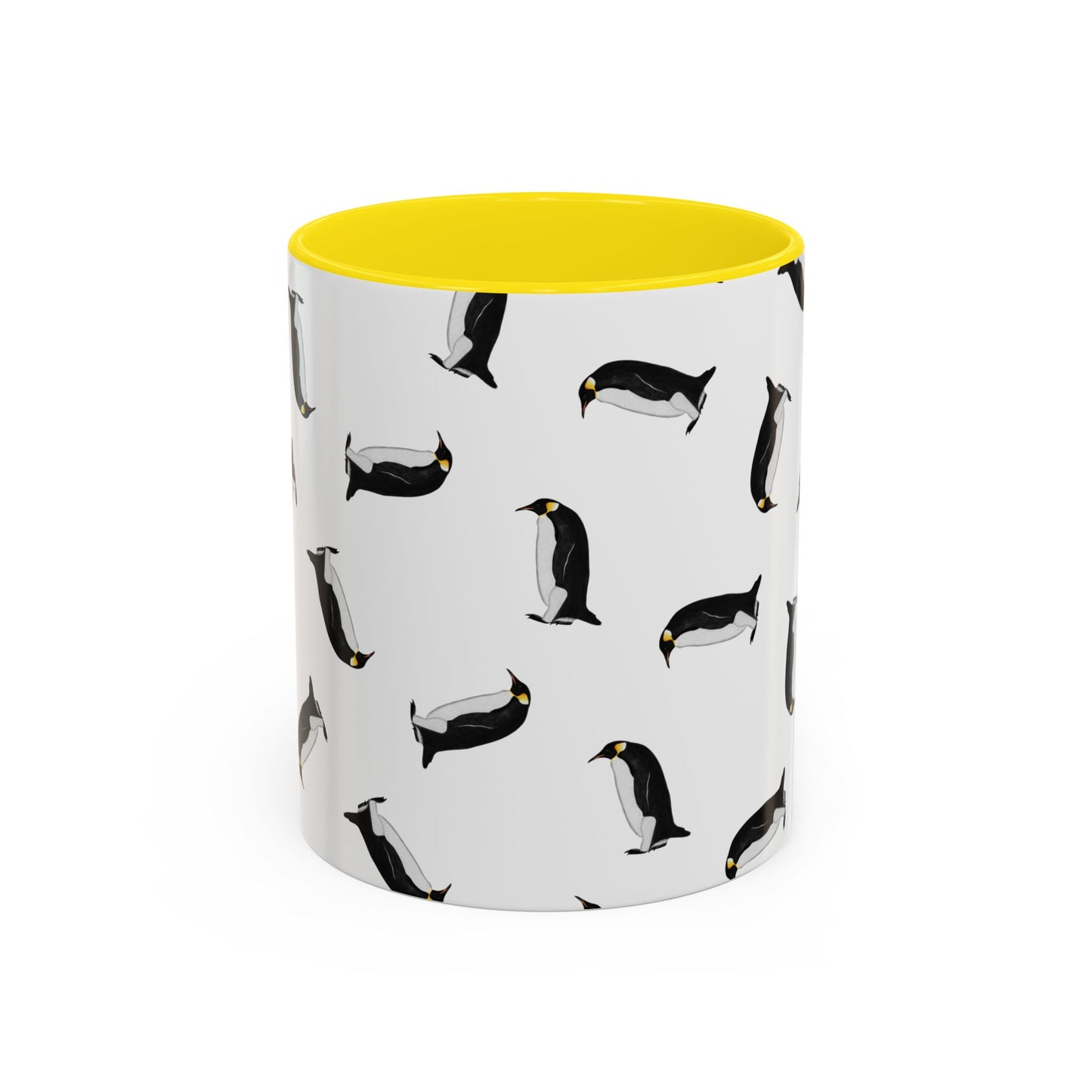 Pinguin Tasse mit Streumuster | Vogelmotiv Kaffeebecher für Vogelbeobachter & Naturfreunde – Accent Coffee Mug,
