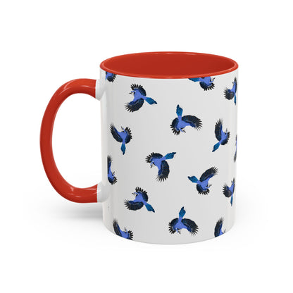 Blue Jay All-Over Pattern Accent Mug | Colorful Bird Lover Gift for Birdwatchers