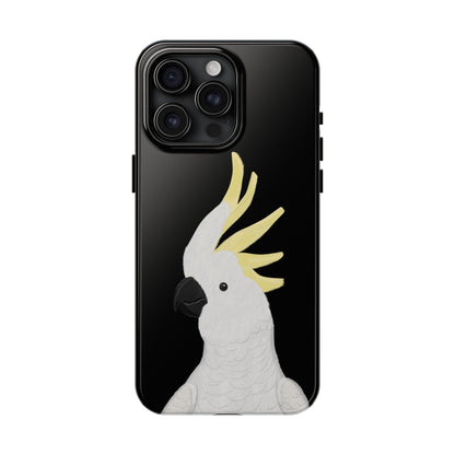 Cockatoo Bird Art Tough Phone Case Black