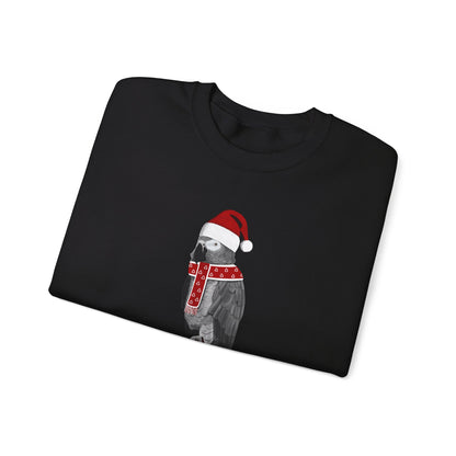 Grey Parrot with Christmas Hat Bird Birdwatcher Sweatshirt