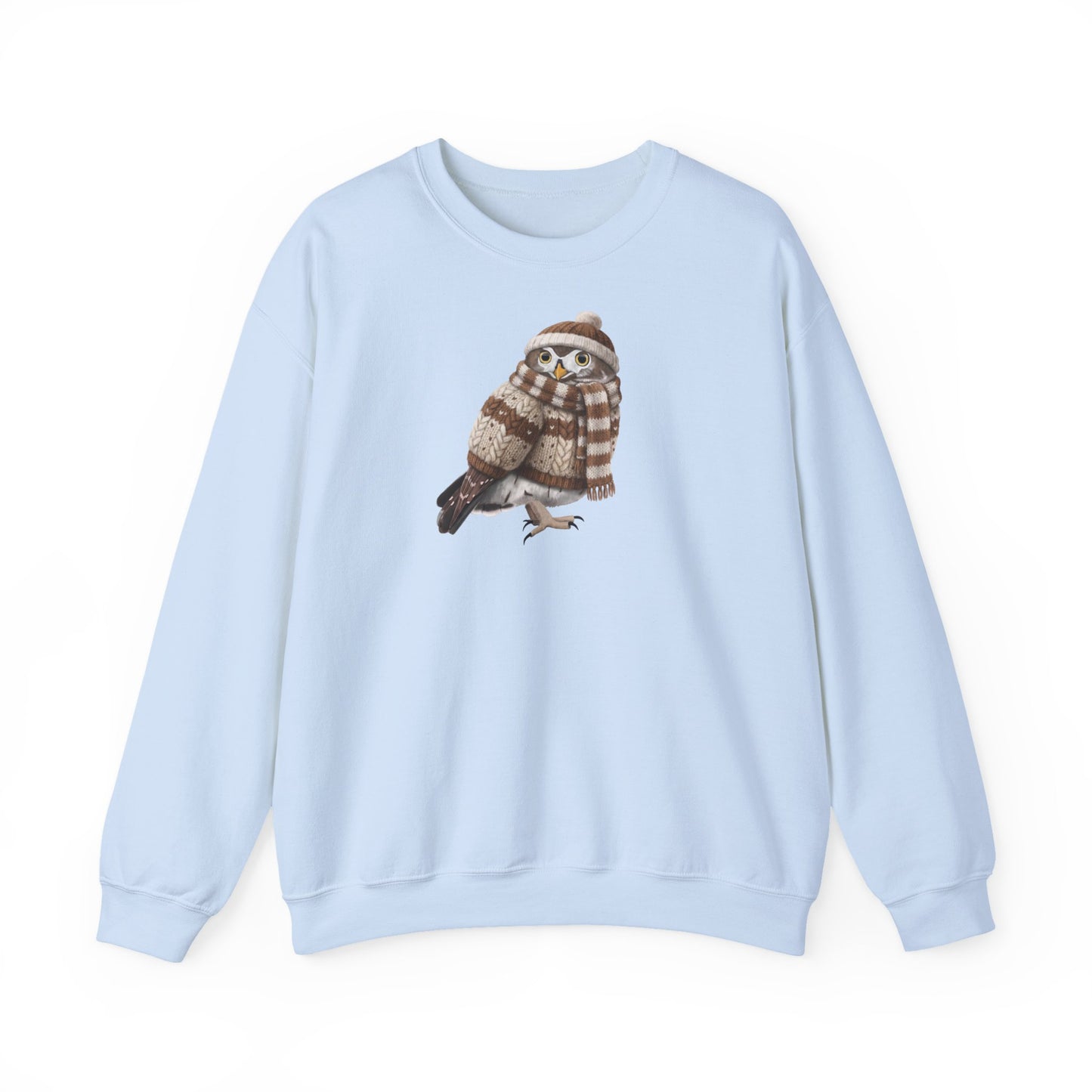 Eule in Strick Weihnachts-Sweatshirt | Unisex Vogel Sweater für Vogelfreunde & Vogelbeobachter