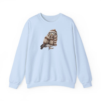 Eule in Strick Weihnachts-Sweatshirt | Unisex Vogel Sweater für Vogelfreunde & Vogelbeobachter