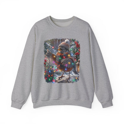 American Robin Christmas Sweatshirt – Tangled Lights Winter Crewneck