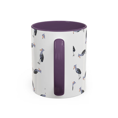 Schuhschnabel Tasse mit Streumuster | Vogelmotiv Kaffeebecher für Vogelbeobachter & Naturfreunde – Accent Coffee Mug, Birds Design