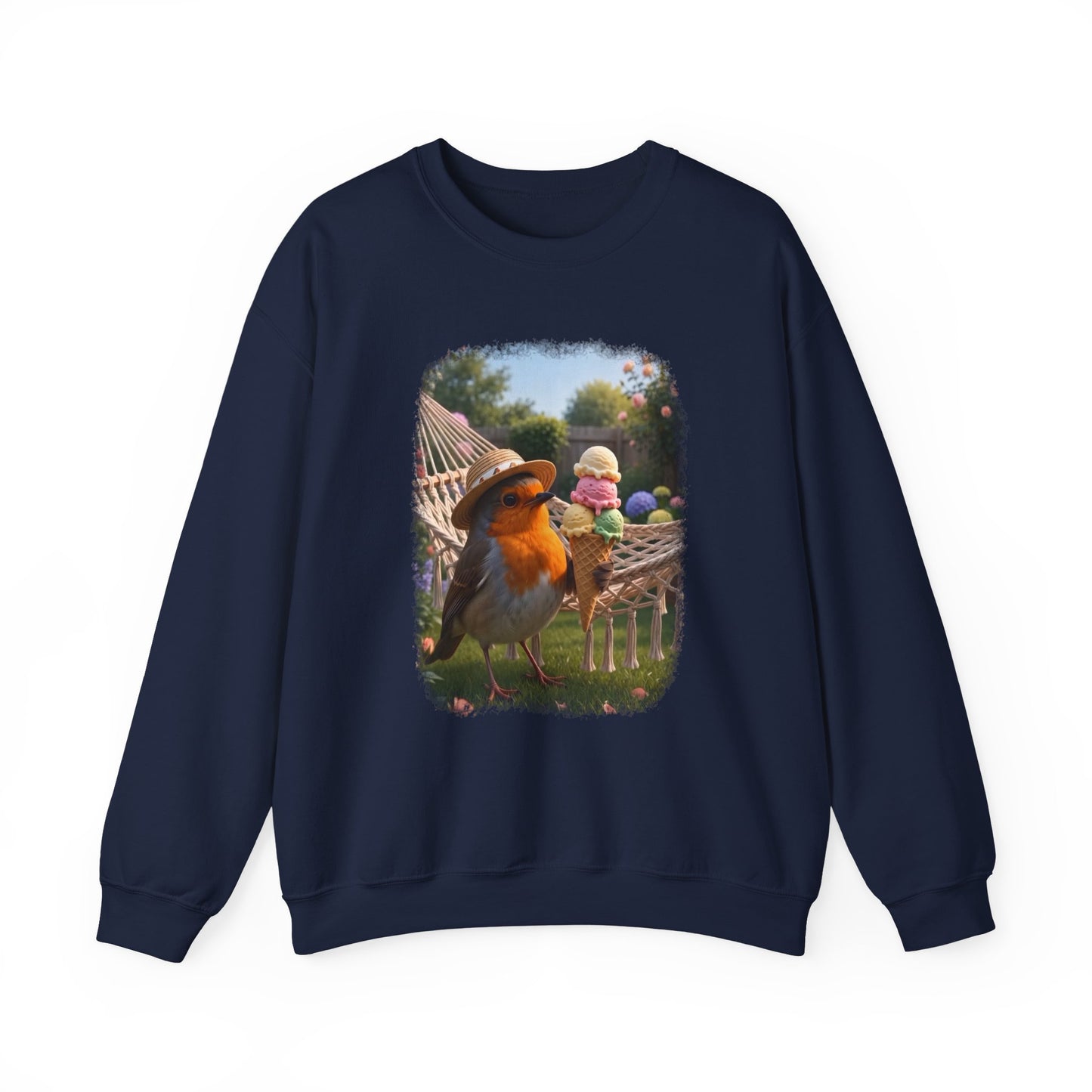 Robin Rosi Ice Cream Garden Premium Sweatshirt for Bird Lovers