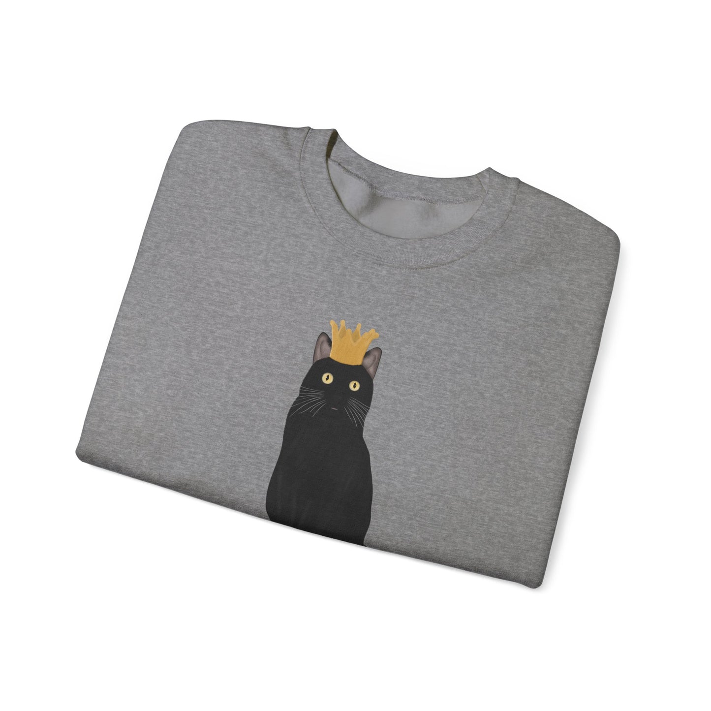 Black Cat with Crown Cat Lover Sweatshirt