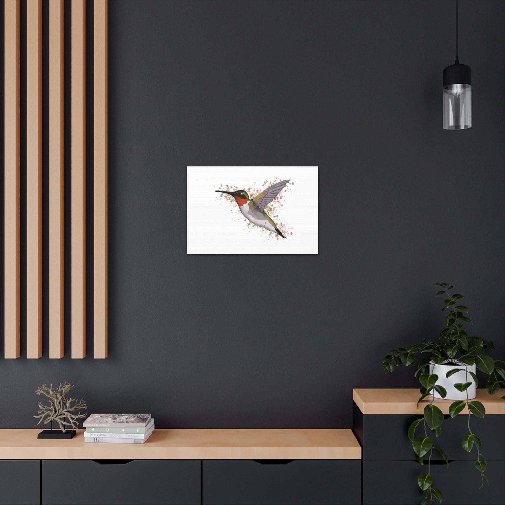 Hummingbird Bird Canvas Gallery Wrap White - jz.birds