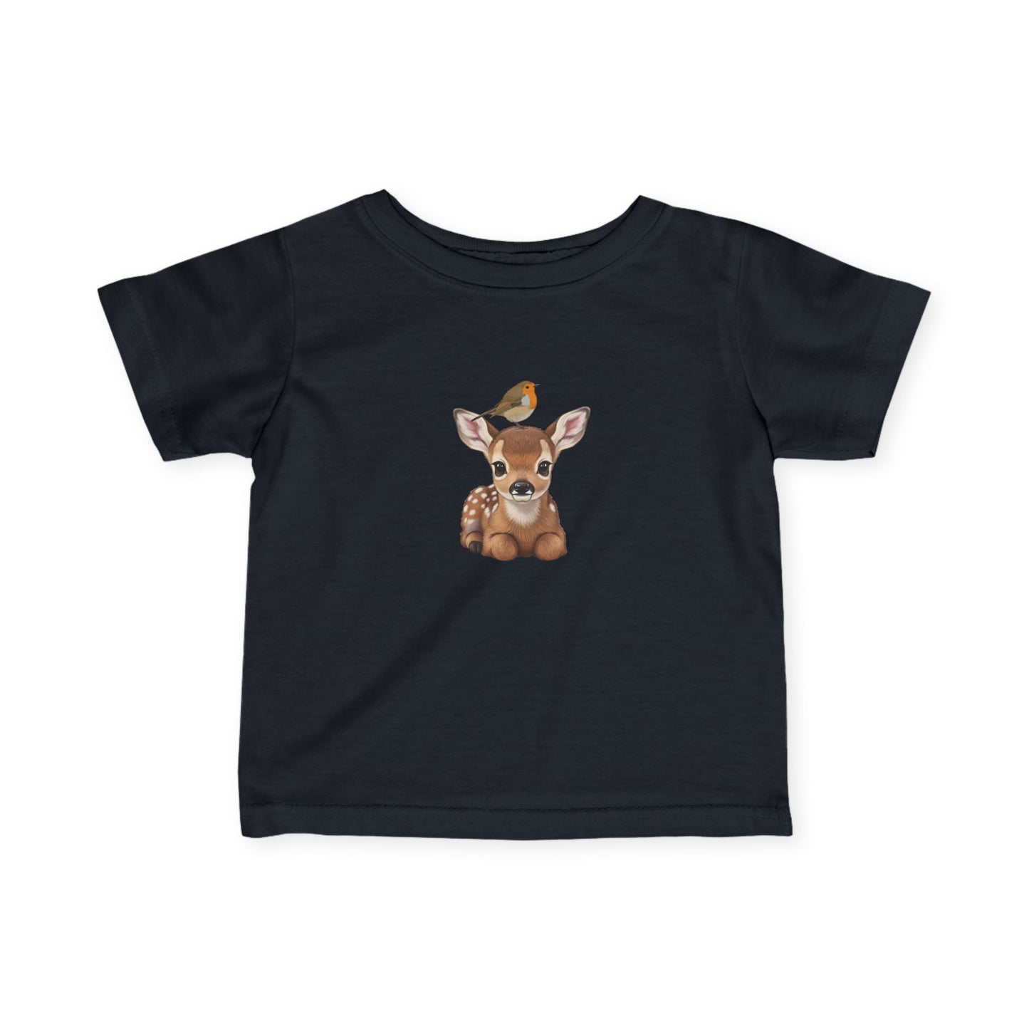 Fawn Baby & Toddler T-Shirt with European Robin Bird